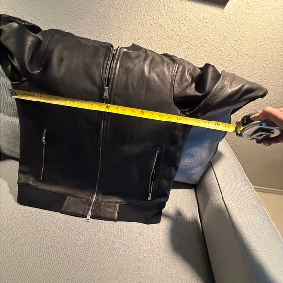 NWOT All Saints Mower Bomber leather jacket mens XL  Beautiful leather! - Picture 5 of 5